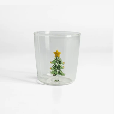Sklenice na nápoje s vánočním stromkem uvnitř 350 ml