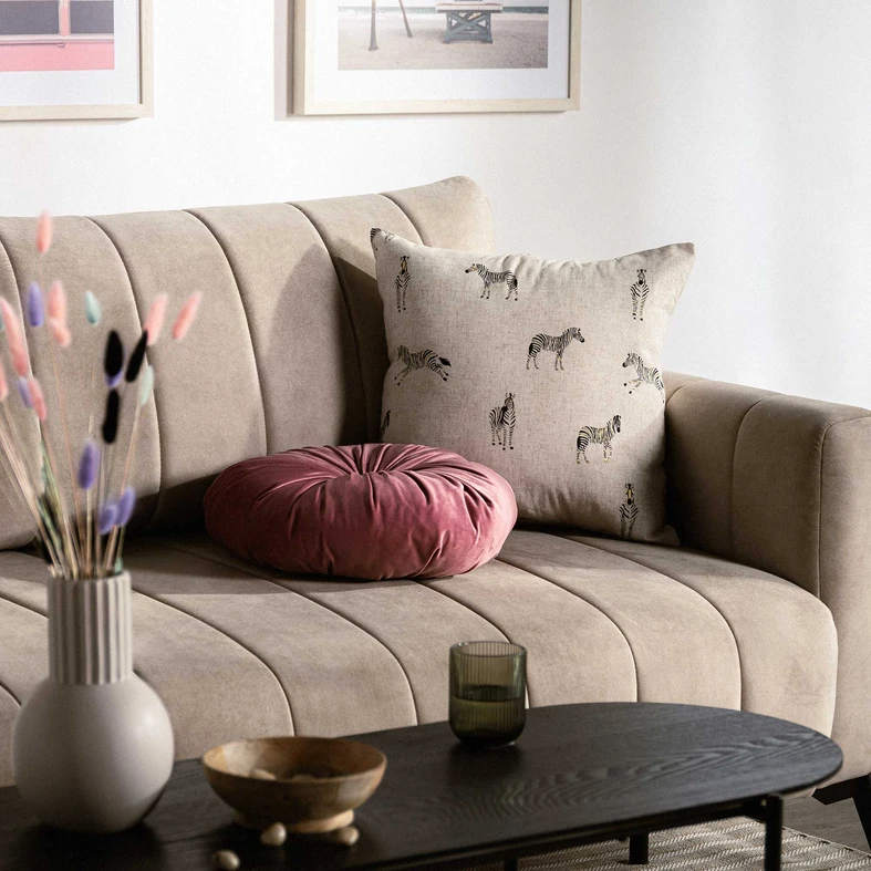 Béžový dekorační povlak na polštář zebry SUMMY 45x45 cm