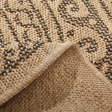 Venkovní koberec COMILLA, ornament, béžovo-černý, 120 cm