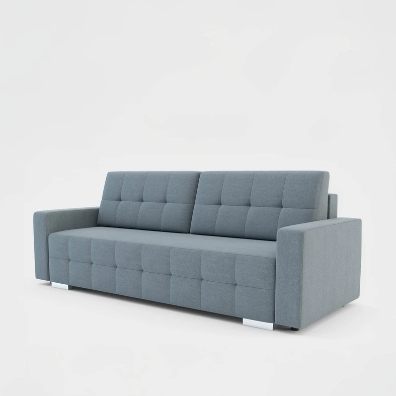 Sofa rozkładana z pikowaniem szara LILA