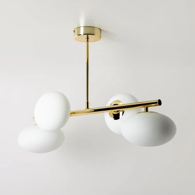 Zlaté stropní svítidlo 4 oválná stínidla MILO 68x30 cm