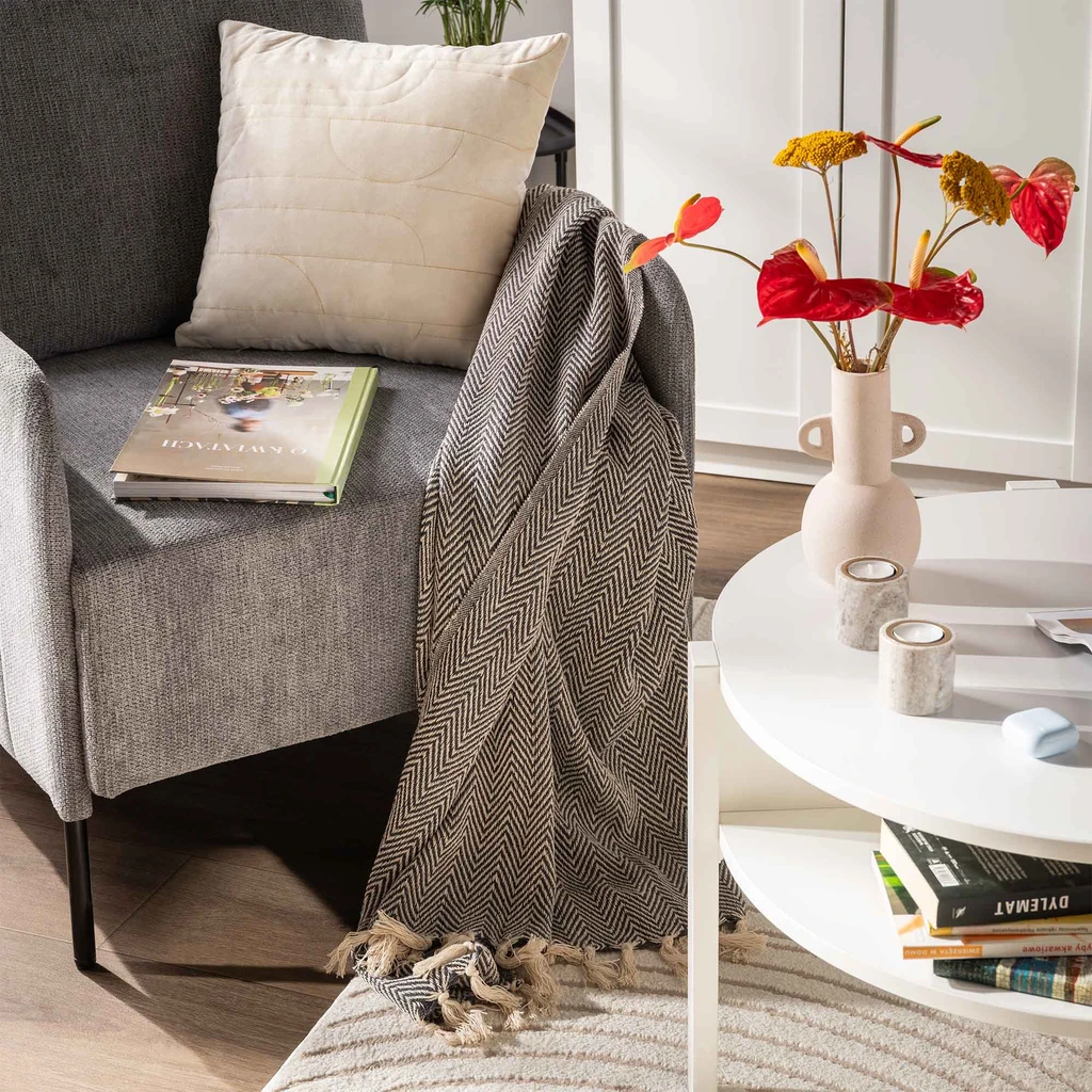 Přehoz SALINA 125x150 cm tmavě šedý