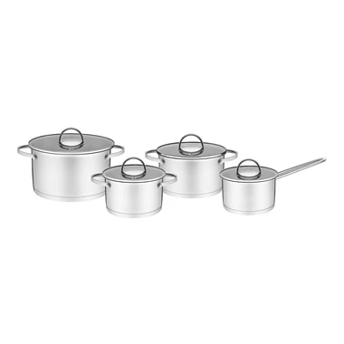 Sada 4 hrnců s poklicemi chrom MILANO