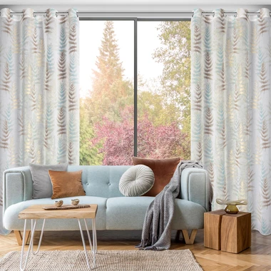 Modro-bílý závěs na průchodkách RUTI 140x250 cm