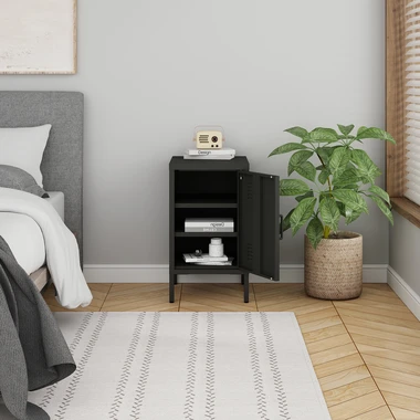 Černý noční stolek SOLANS