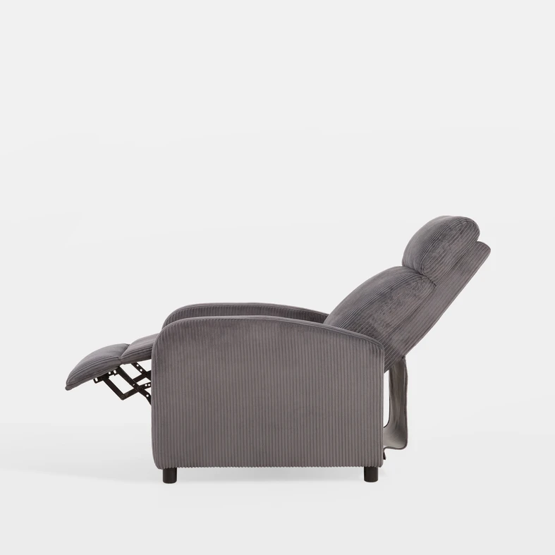 Zdjęcie fotela. Ujęcie pod kątem. Fotel rozłożony.