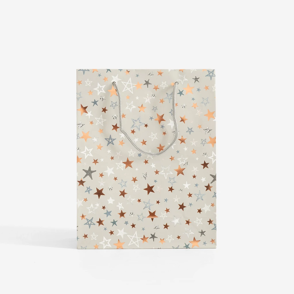 Vánoční dárková taška hvězdičky S MIX