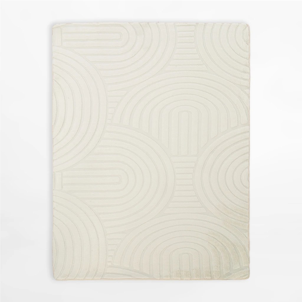 Koberec geometrický MALAGA 3D krémový, 120x160 cm