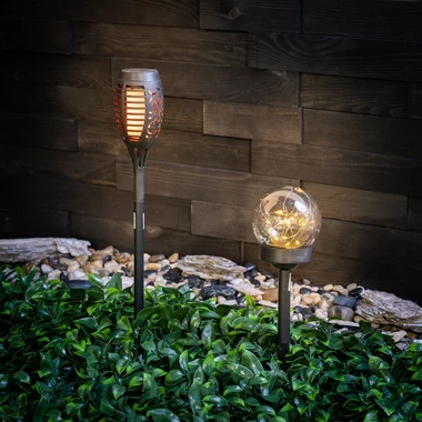 Venkovní solární lampa IP44 tmavě šedá 33 cm