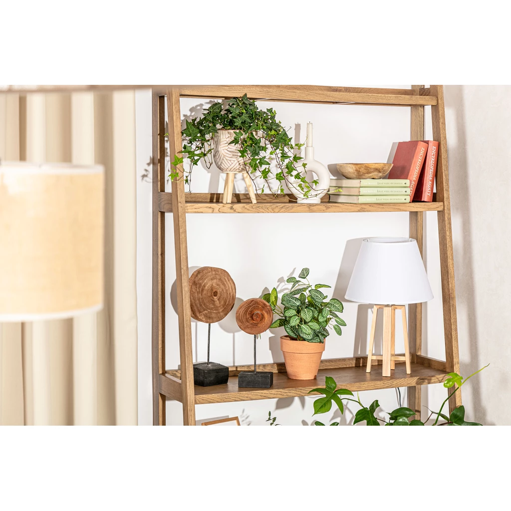 Bílá stolní lampa na trojnožce stínidlo 31 cm