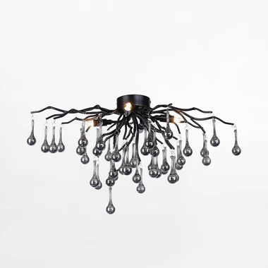 Stropní svítidlo černé ICICLE průměr 60 cm