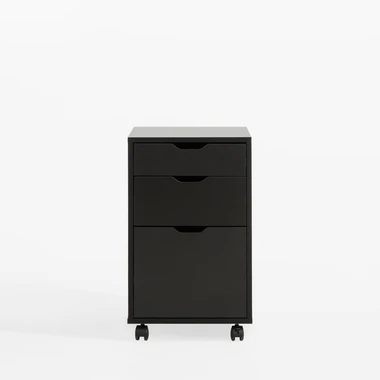 Zásuvkový kancelářský kontejner na kolečkách LYRICE, barva černá