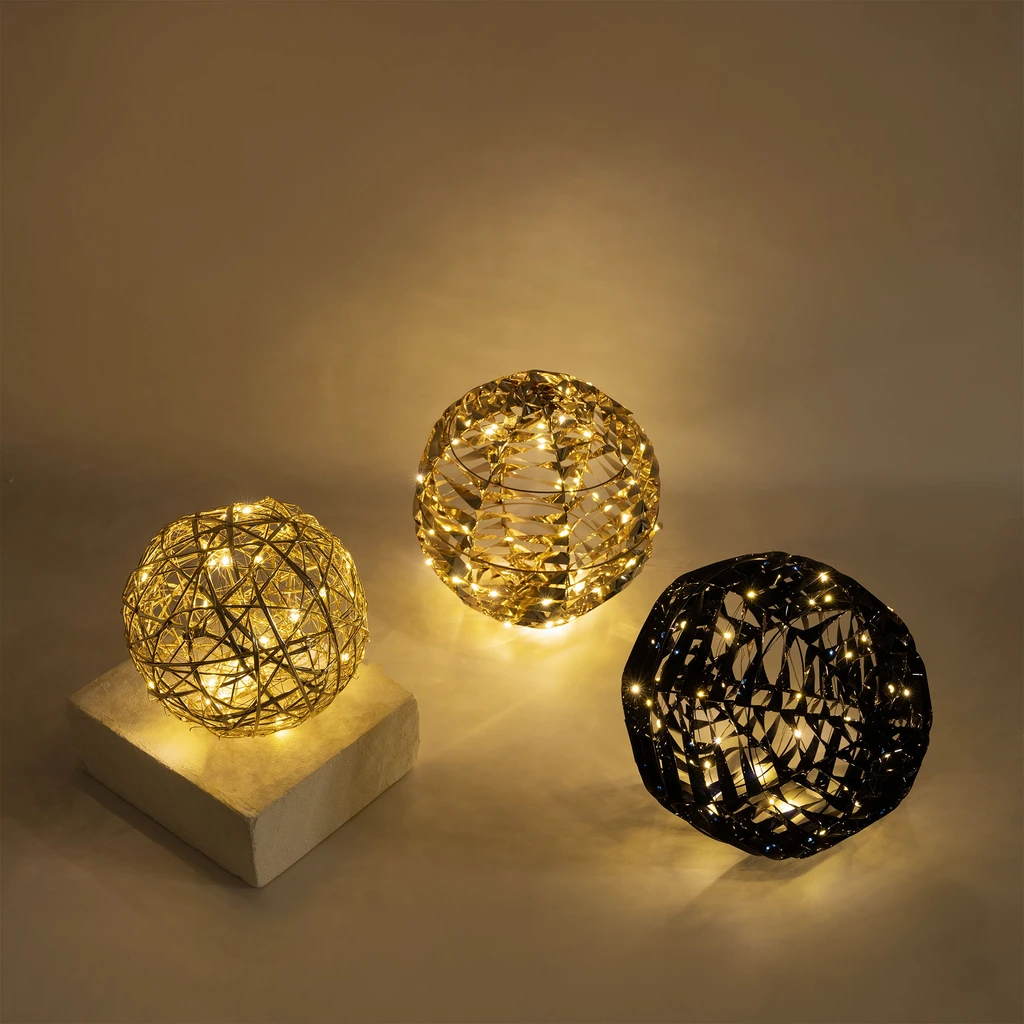 Dekorace LED zlatá koule, 25 cm