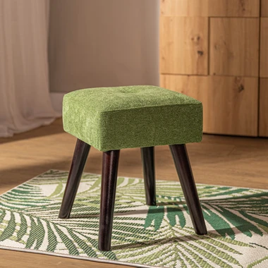 Zelený čalouněný taburet TRINKETY