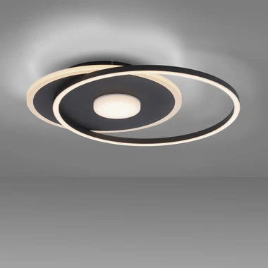 Kulaté stropní svítidlo LED s černým rámem DOMINO