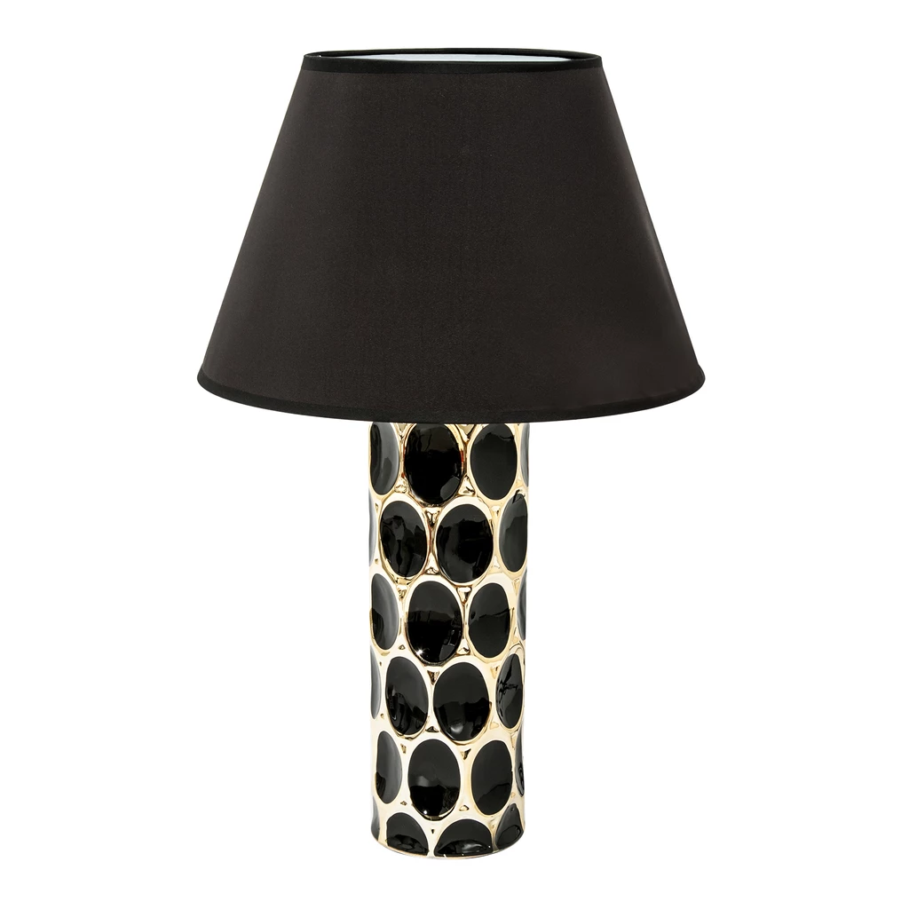 Stolní lampa keramická černo-zlatá 55 cm