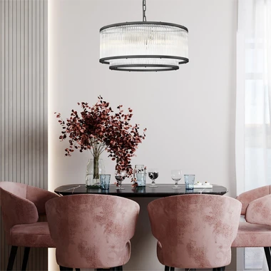 Černé závěsné svítidlo SERGIO 50 cm