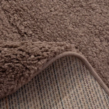 Kulatý koberec FURRY, hnědý, 100 cm