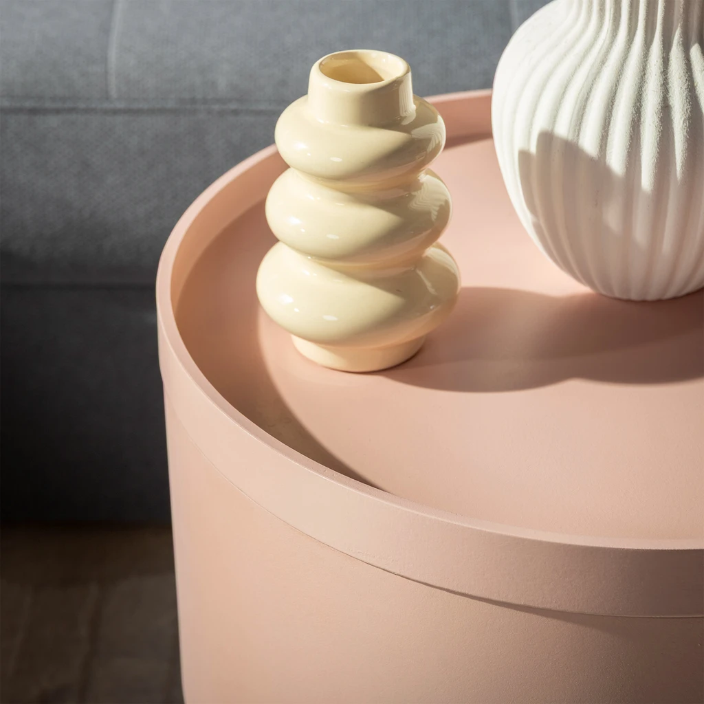 Růžový stolek s přihrádkou FULMIO