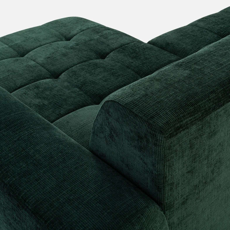 Rohová sedačka s elektrickým nastavením sedáku SAVINON S lahvově zelená lavá