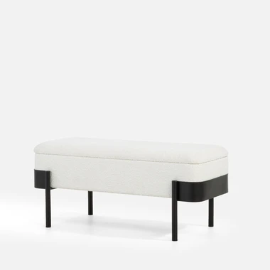 Čalouněná bílá lavice INIDEX