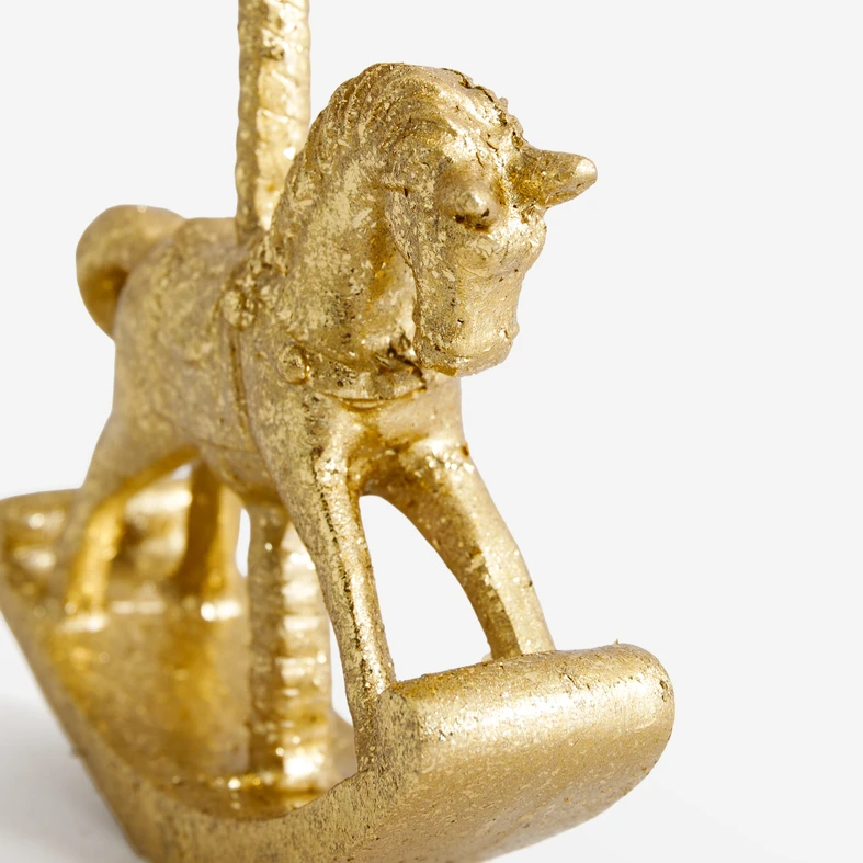 Dekorační figurka zlatý HOUPACÍ KONÍK 10 cm