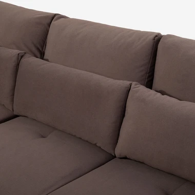 Rohová rozkládací sedačka hnědá LORENTO levá