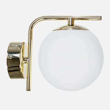 Moderní bílo-zlaté kulovité nástěnné svítidlo AURORA