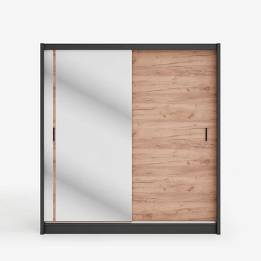 Zrcadlová šatní skříň s posuvnými dveřmi MALI 203 cm