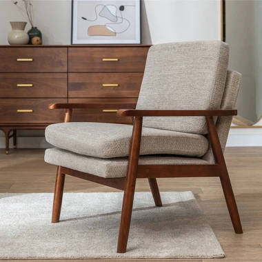 Béžové čalouněné křeslo CROXTA