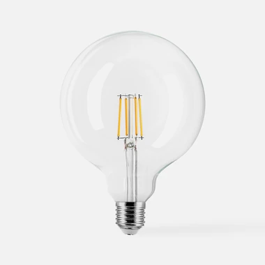 LED žárovka teplá barva ORO-CLARO-E27-G125-7W-WW