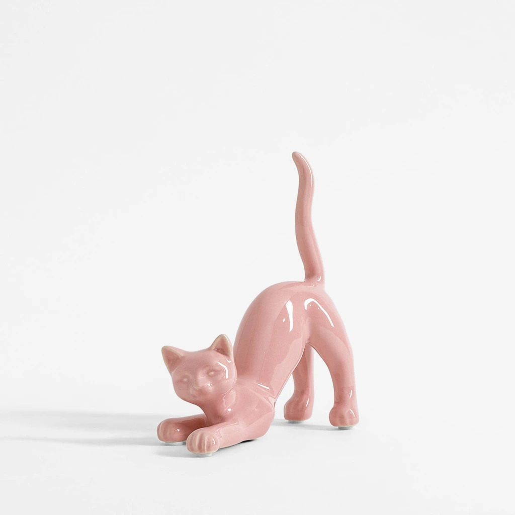 Dekorativní figurka KOČKA růžová