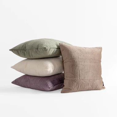 Geometrický zelený velurový povlak na polštář JONES 45x45 cm