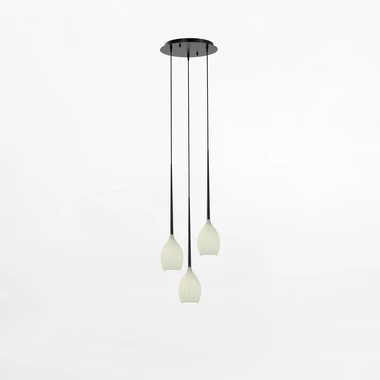 Bílé závěsné LED svítidlo s kulatou základnou FIORE III