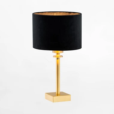 Černo-zlatá stolní lampa se stínidlem ABBANO