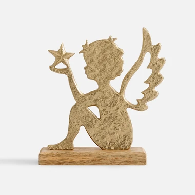 Vánoční zlatá figurka Aděl 16 cm