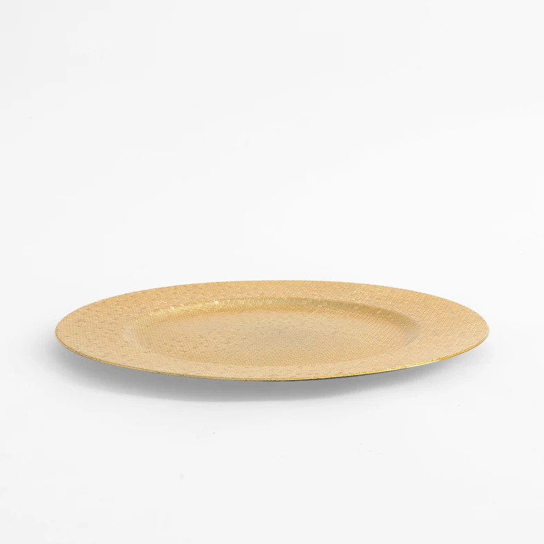 Zlatý ozdobný talíř 33 cm