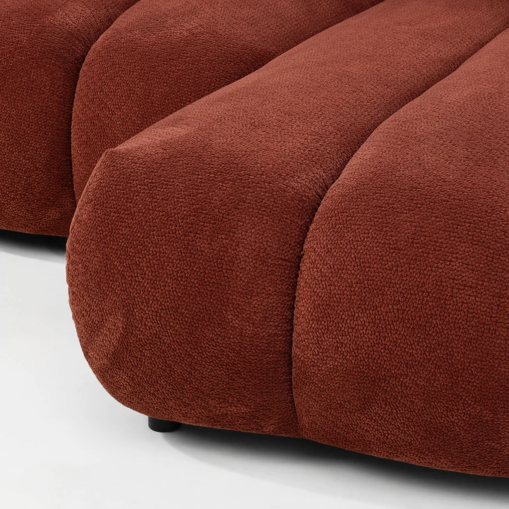 Vínová rohová sedací souprava s úložným prostorem PASSO M pravá