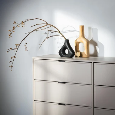 Geometrická černá váza 20 cm