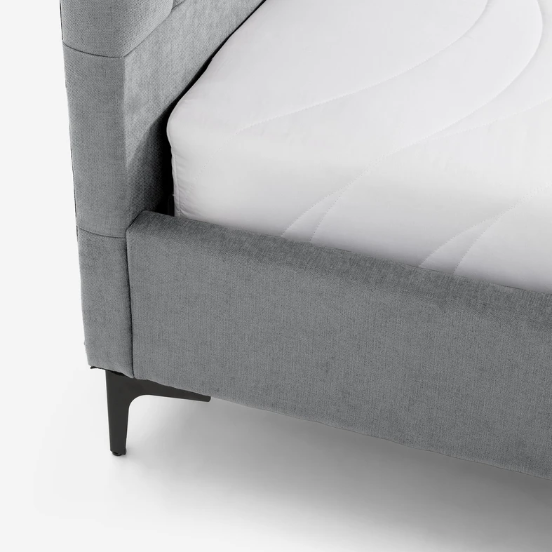 Šedá postel KELLY 160x200cm