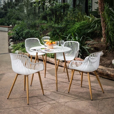 Zahradní stůl bílý LIXEL 90 cm