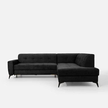 Tmavě šedá rozkládací rohová sedací souprava STORN pravá