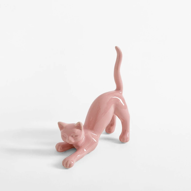 Dekorativní figurka KOČKA růžová