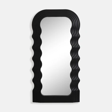 Závěsné zrcadlo 70x35,5 cm černý rám