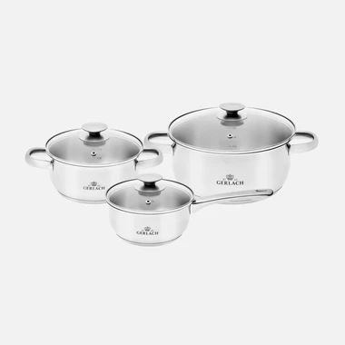 Sada 3 hrnců FIRST se silikonovou koláčovou formou