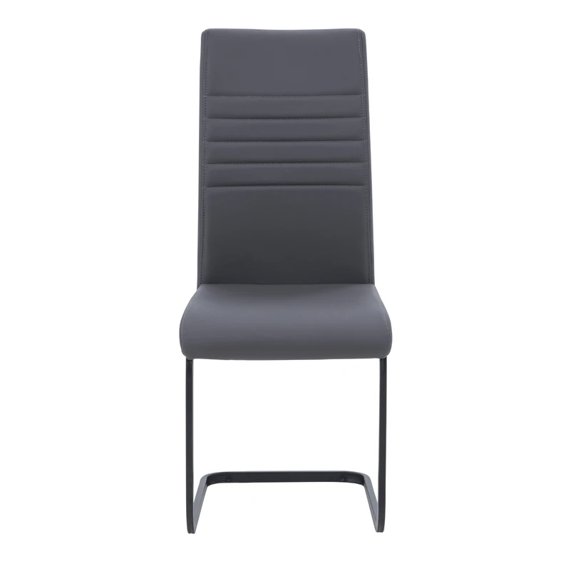 Šedá židle s ližinovou podnoži, eko kůže, AMI