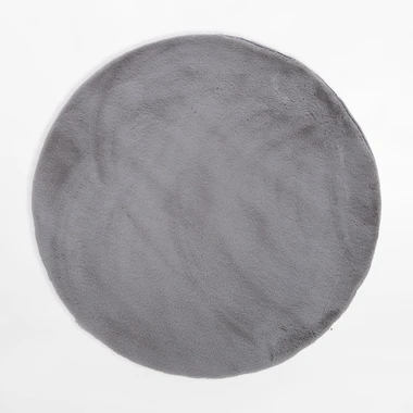 Stříbrný kulatý koberec RABBIT 120 cm