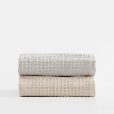 Sada 2 kuchyňských utěrek šedo-béžová, 50x70 cm