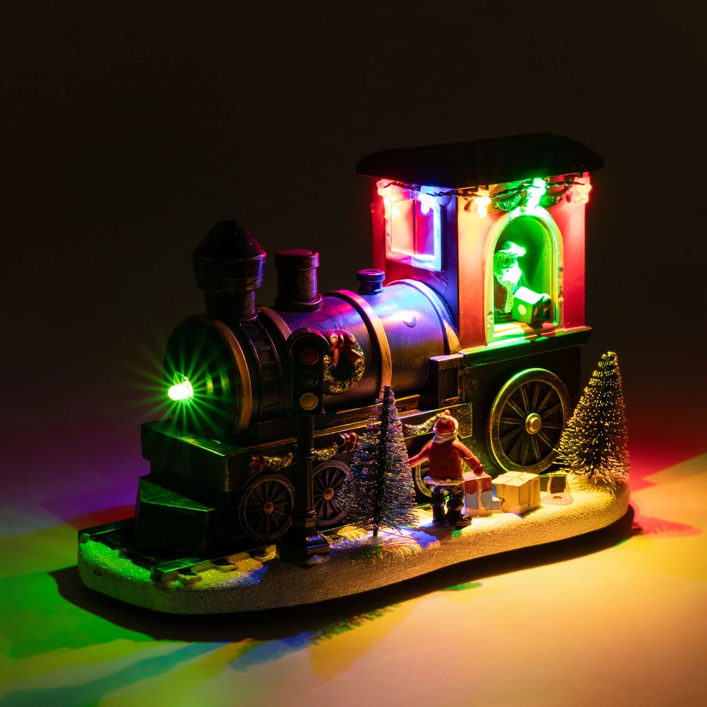 Dekorace sváteční LED, lokomotiva, MIX