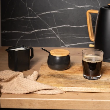 Černá porcelánová cukřenka BONA 9 cm